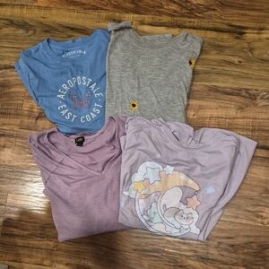 💙4 Pcs Bundle Mixed Casual Tee Bundle — Blue, Gray, Lavender, Lilac